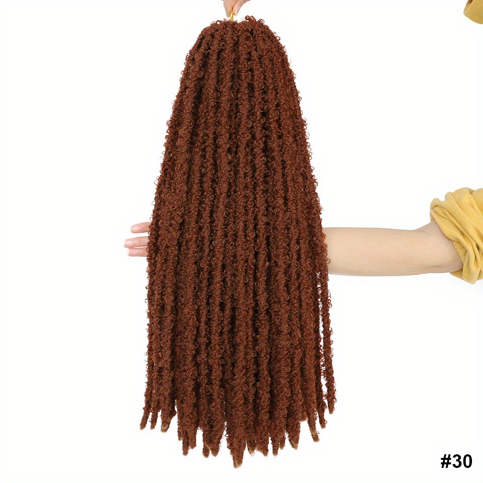 24inch Goddess Faux Locs Curly Crochet Braid Synthetic Hair Ombre