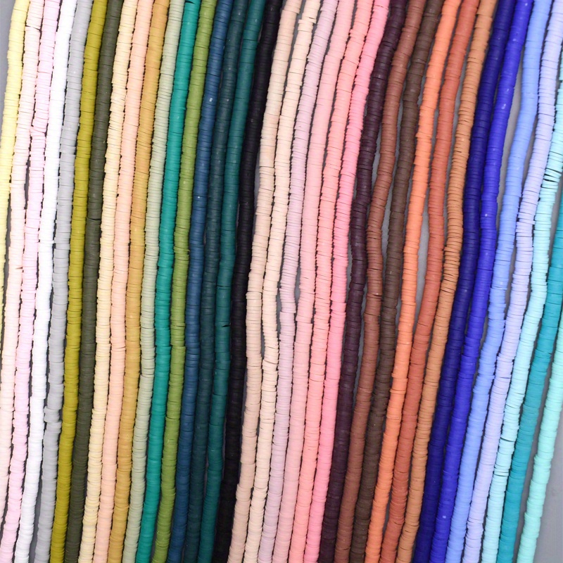 4800pcs 12 strands 6 1mm polymer clay disc beads handmade loose beads for diy necklace bracelets jewelry materials details 2