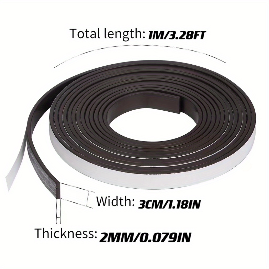 5 Rolls Magnetic Strips with Adhesive Backing Magnetic Tape