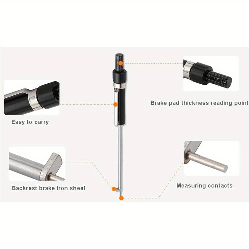 2-Pack Brake Pad Thickness Gauge Tool - Internal/External Measurement Pen With Scale For Car Brake Inspection