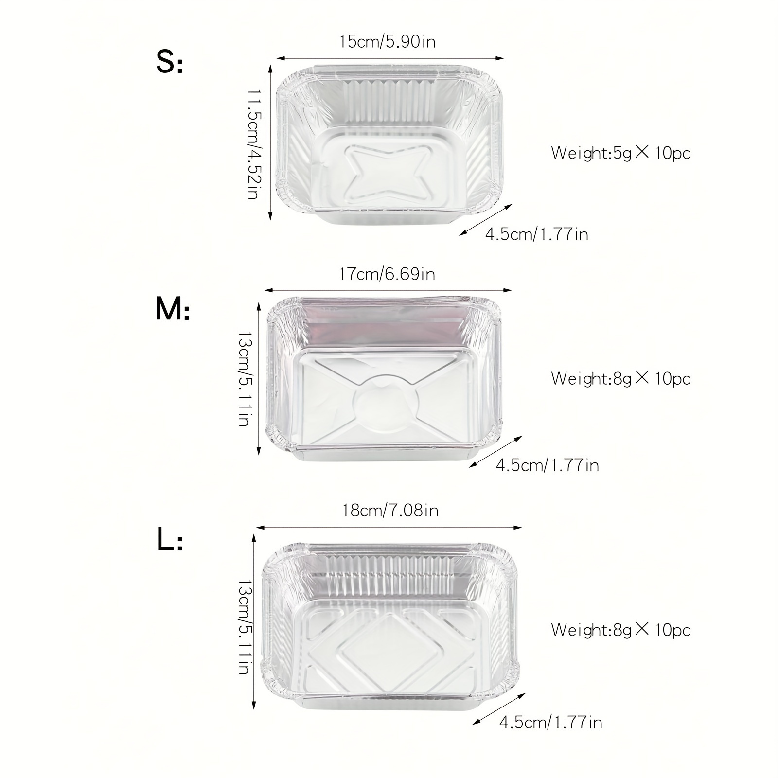 Disposable Rectangular Tin Foil Trays, Aluminum Foil Tin Foil Boxes,  Disposables Food Service Supplies - Temu