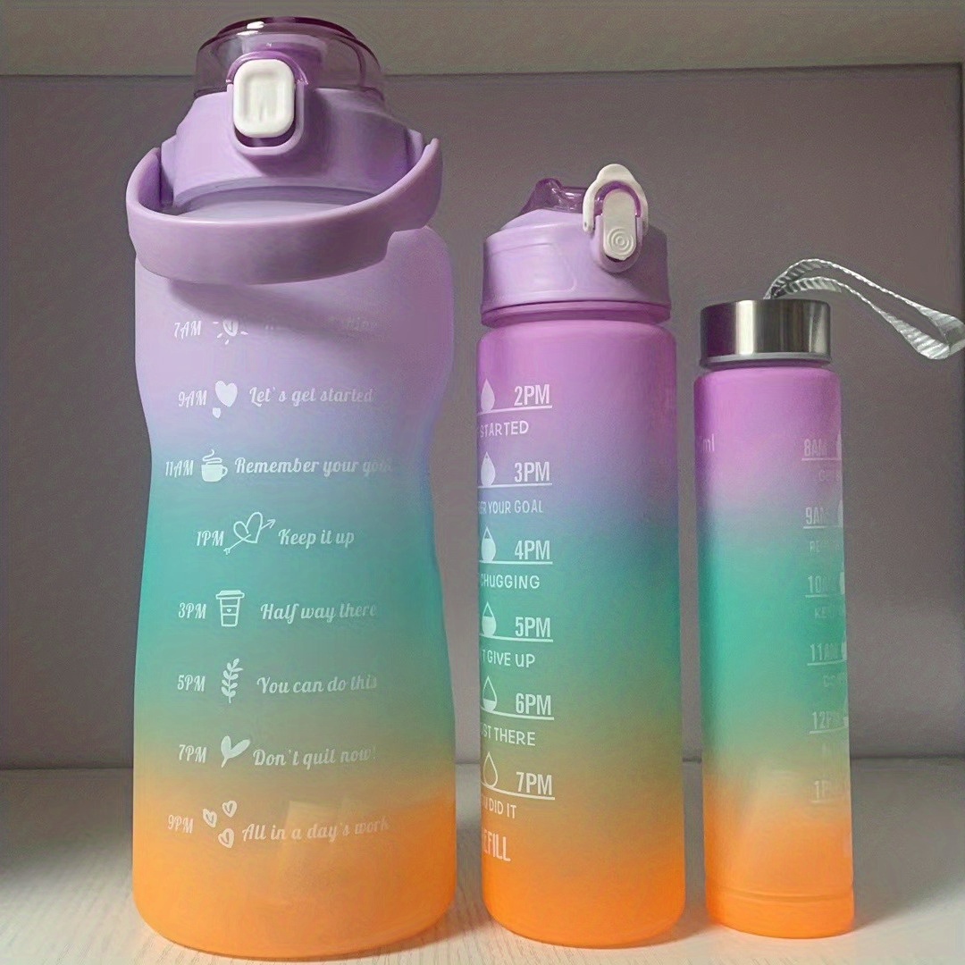 Motivational Water Bottle With Straw Plastic Large Capacity - Temu