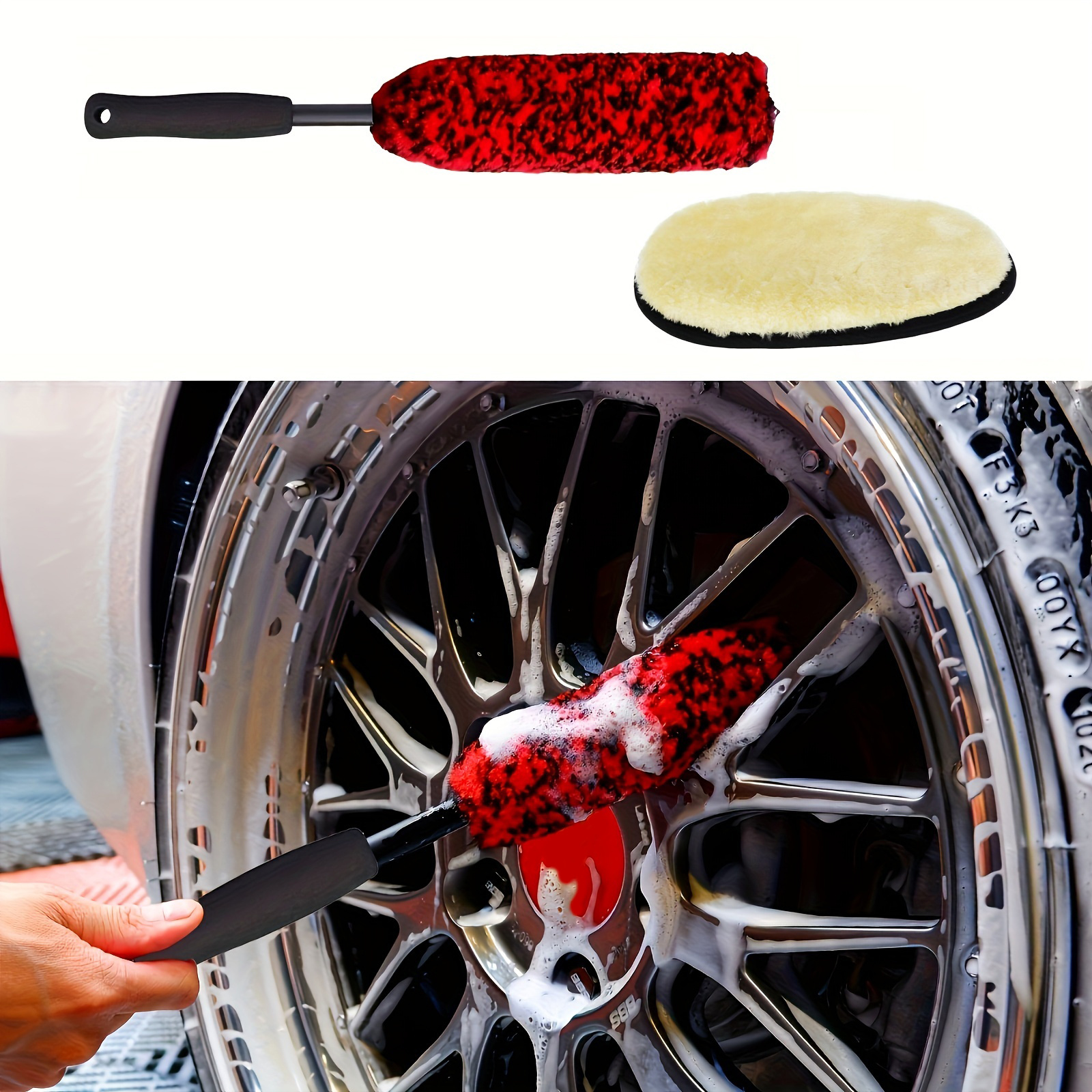 Long Handle Wheel Brush Kit For Cleaning Wheel And Tire 2x - Temu