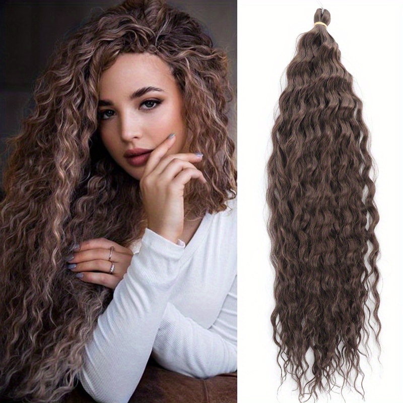 22 Inch Ocean Wave Crochet Hair Deep Wave Braiding Hair Synthetic Curly  Braids Hair Extensions For Women Ombre Blonde Black