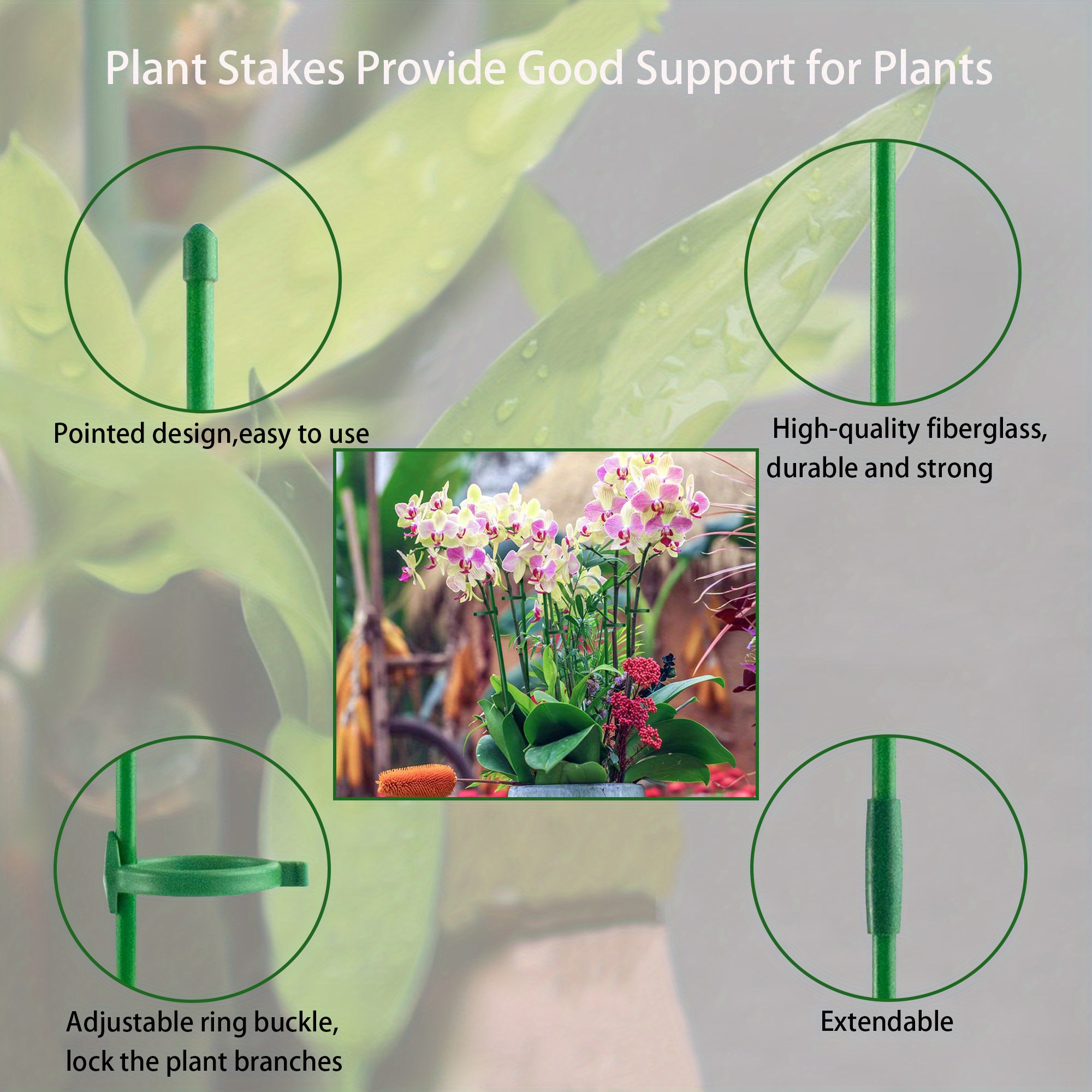 Plant Stakes green Plant Sticks Support plant Support Plant Temu