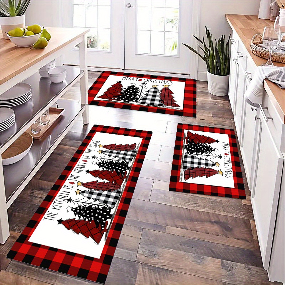 Ileading Juego de alfombras de cocina bohemias de 3 piezas con tapete  floral para cocina, alfombras y tapetes de cocina de granja,  antideslizantes