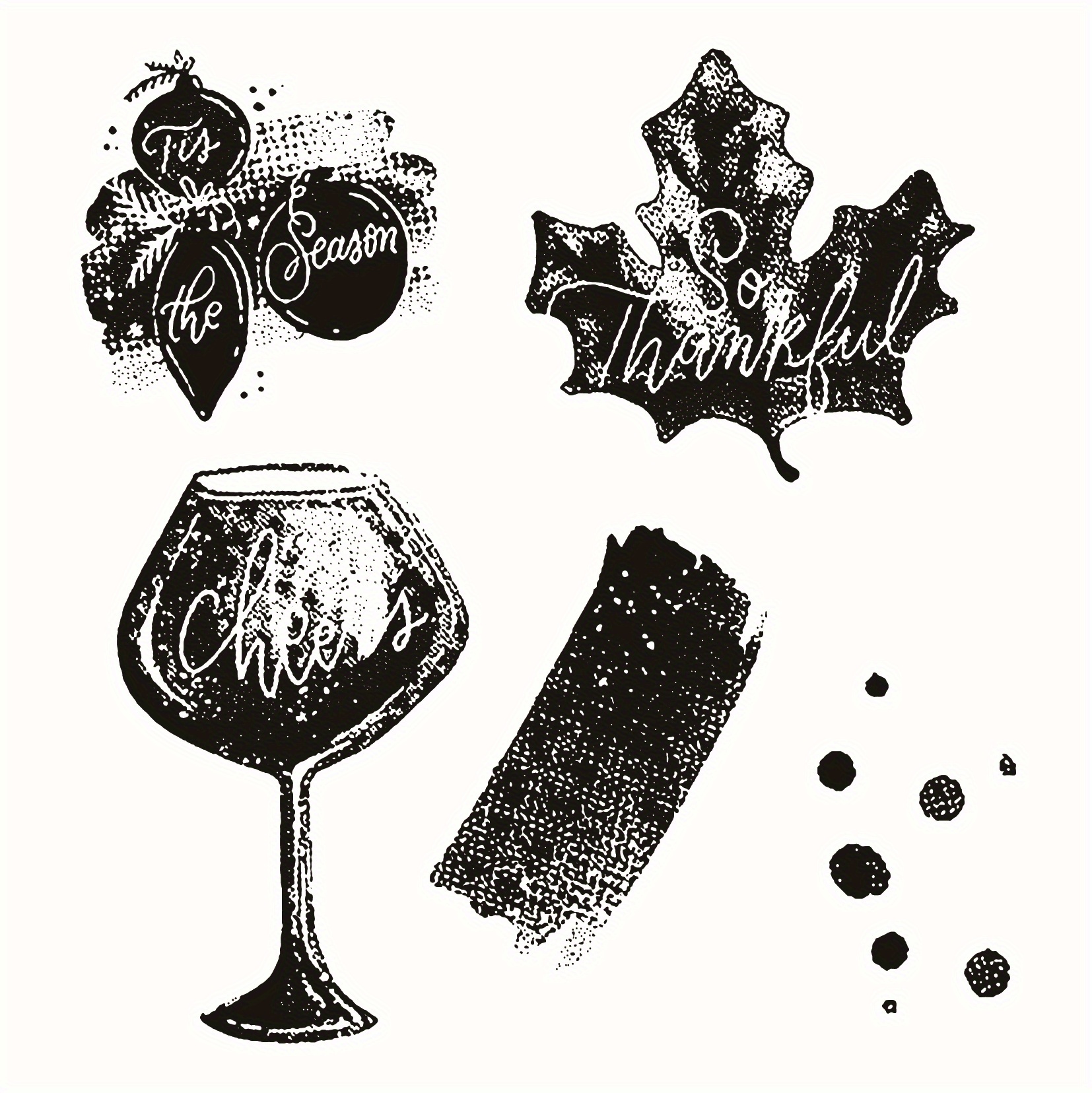 Wine Glass Silicone Clear Stamp and Die Sets for Card Making, DIY Embossing Photo Album Decorative Craft