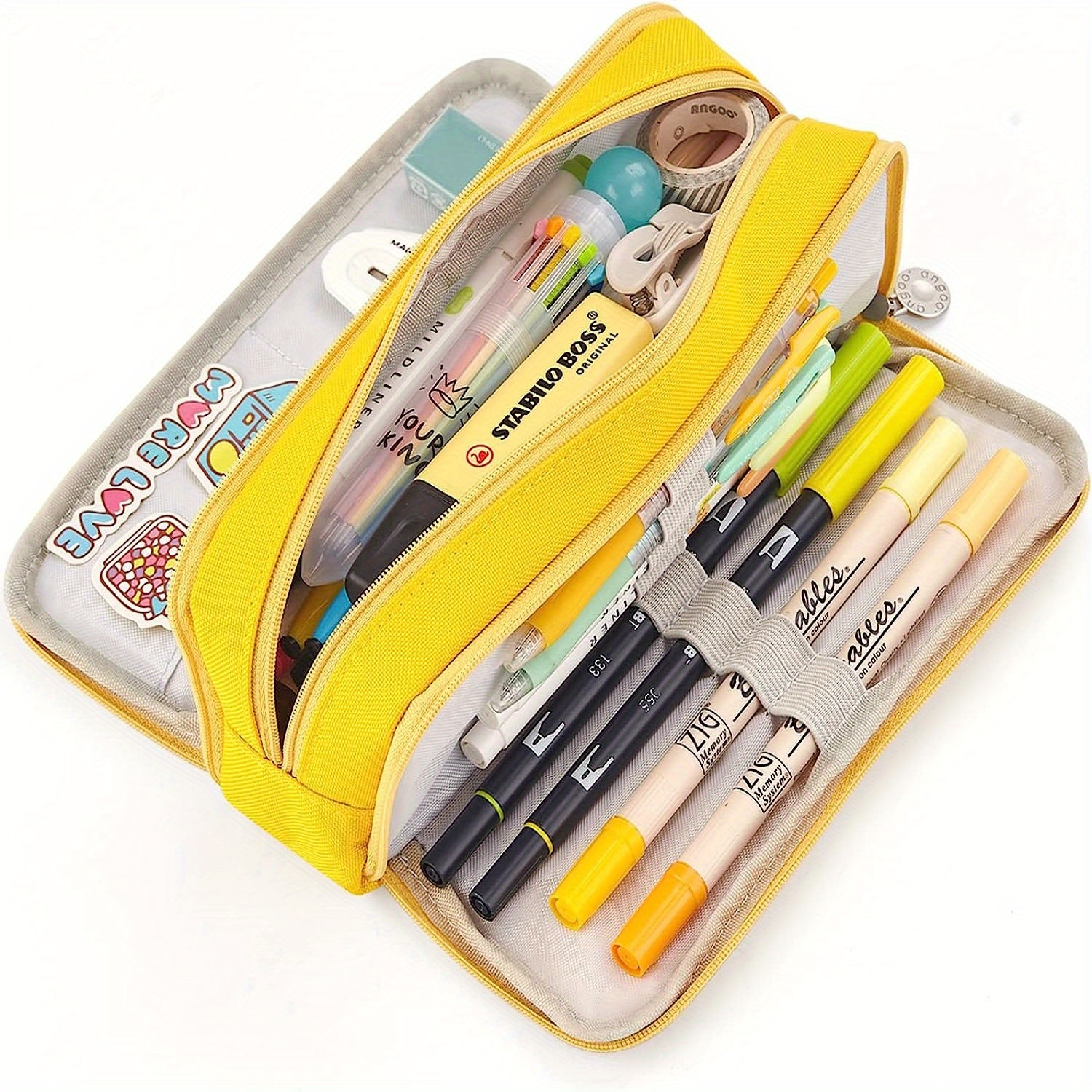 Global Park Big Capacity Pencil Case Large Storage Pencil Pouch Canvas