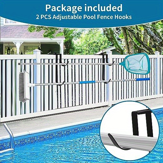 Adjustable Aluminum Pool Pole Hanger Pool Fence Hooks Pool Temu New Zealand