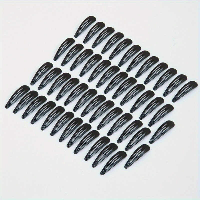 50pcs Small Bobby Pins Black Long Bobby Pin Reusable Non Slip Simple Style  Hair Clips For Thick Hair