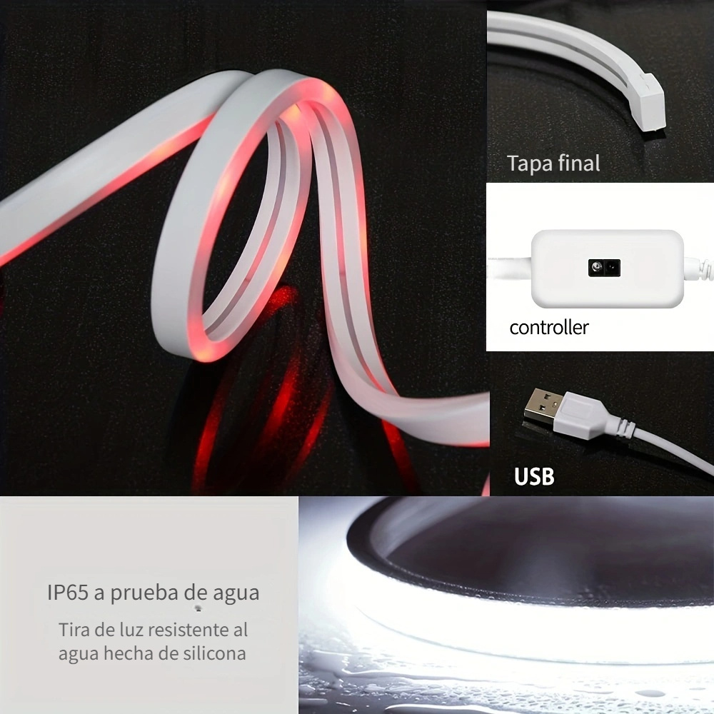 1pc Tira Luz Led Inteligente Sensor Movimiento Barrido Mano - Temu