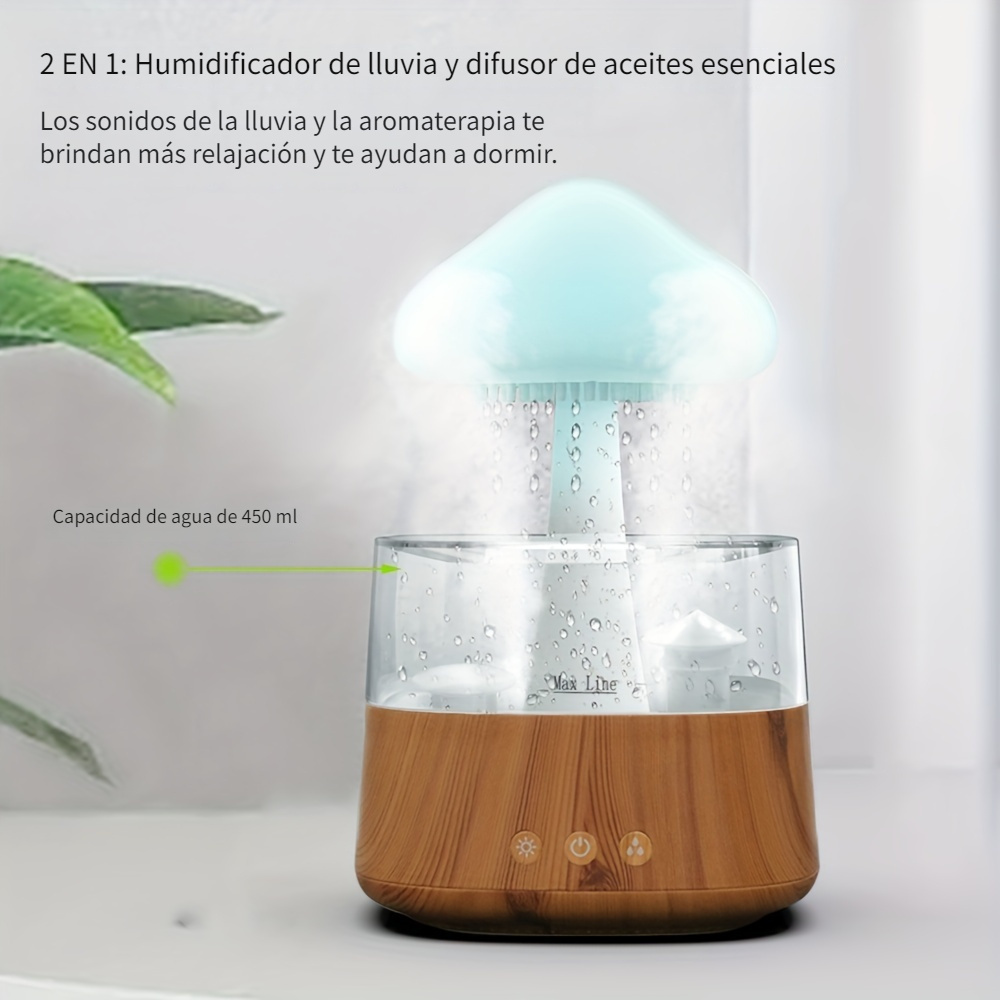 Zen Lluvia Nube Luz Nocturna Aromaterapia Difusor Aceite - Temu