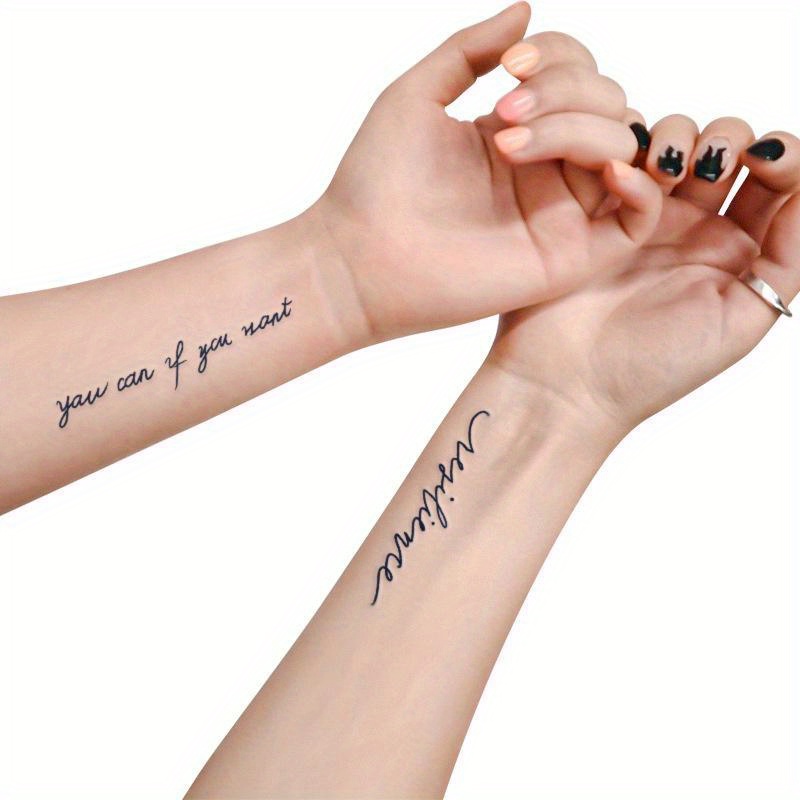 

30pcs Tattoo Waterproof Temporary Tattoo English Inspirational Phrases Fake Tattoo Stickers