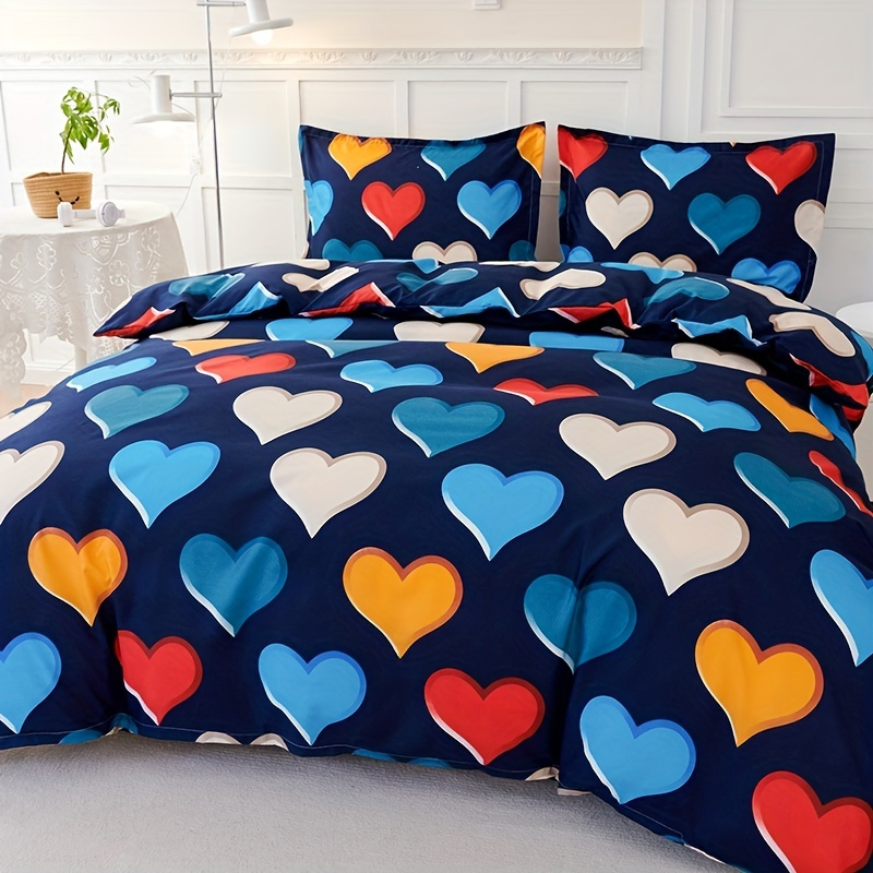 Heart Pattern Duvet Cover 3pcs Set