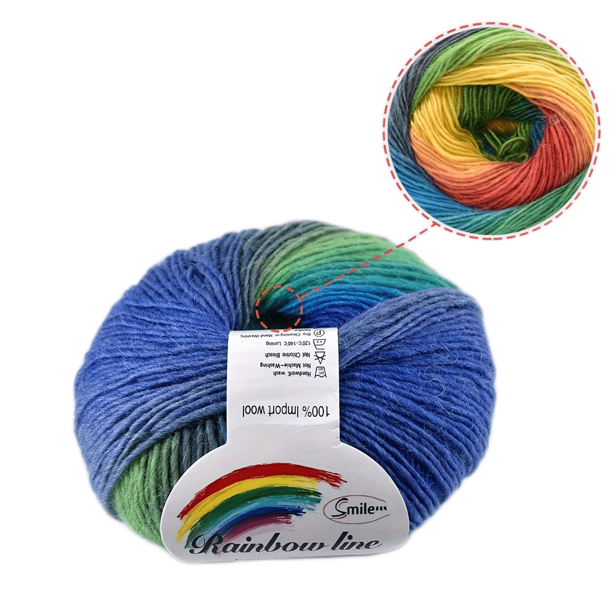  Gradient Color Cotton Wool Rainbow Soft Warm Cotton Yarn Wool  Gradient Multi Color Yarn for Crocheting Knit for Hand Knitting Multicolor  Yarn : Home & Kitchen
