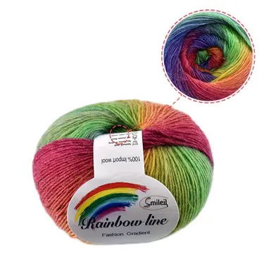 1pc Diy Gradient Multi Color Yarn For Knitting Crocheting High