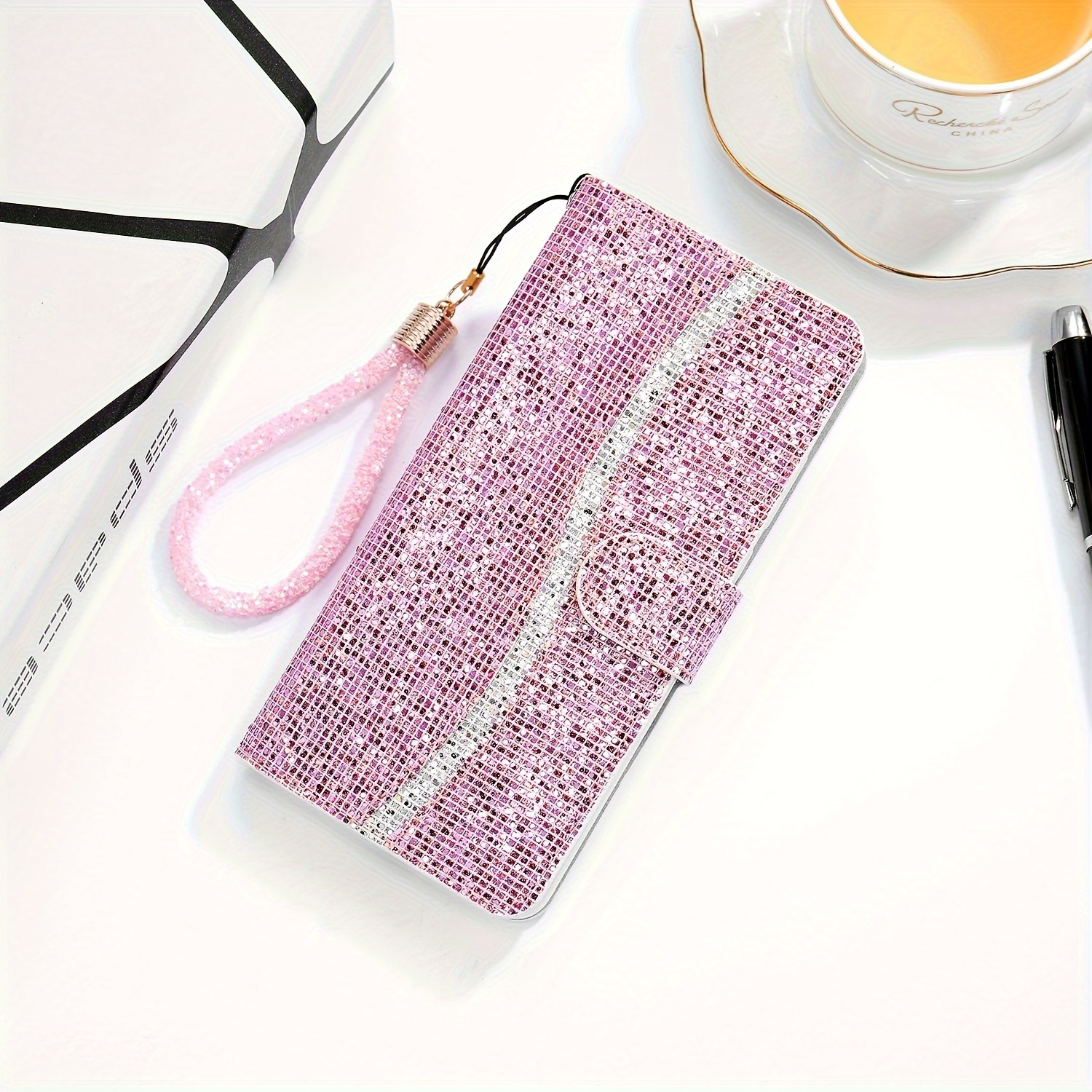 

Sequin Glitter Leather Card Bag Wallet Phone Case For Iphone 14/13/12/11 -make Your Phone Shine Like A Diamond