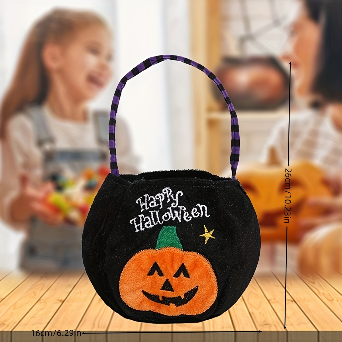 Halloween Trick Or Treat Bags, Halloween Pumpkin Bag, Ladies Multicolor  Christmas gift bag canvas storage bag large square portable canvas bag  shoulder bag