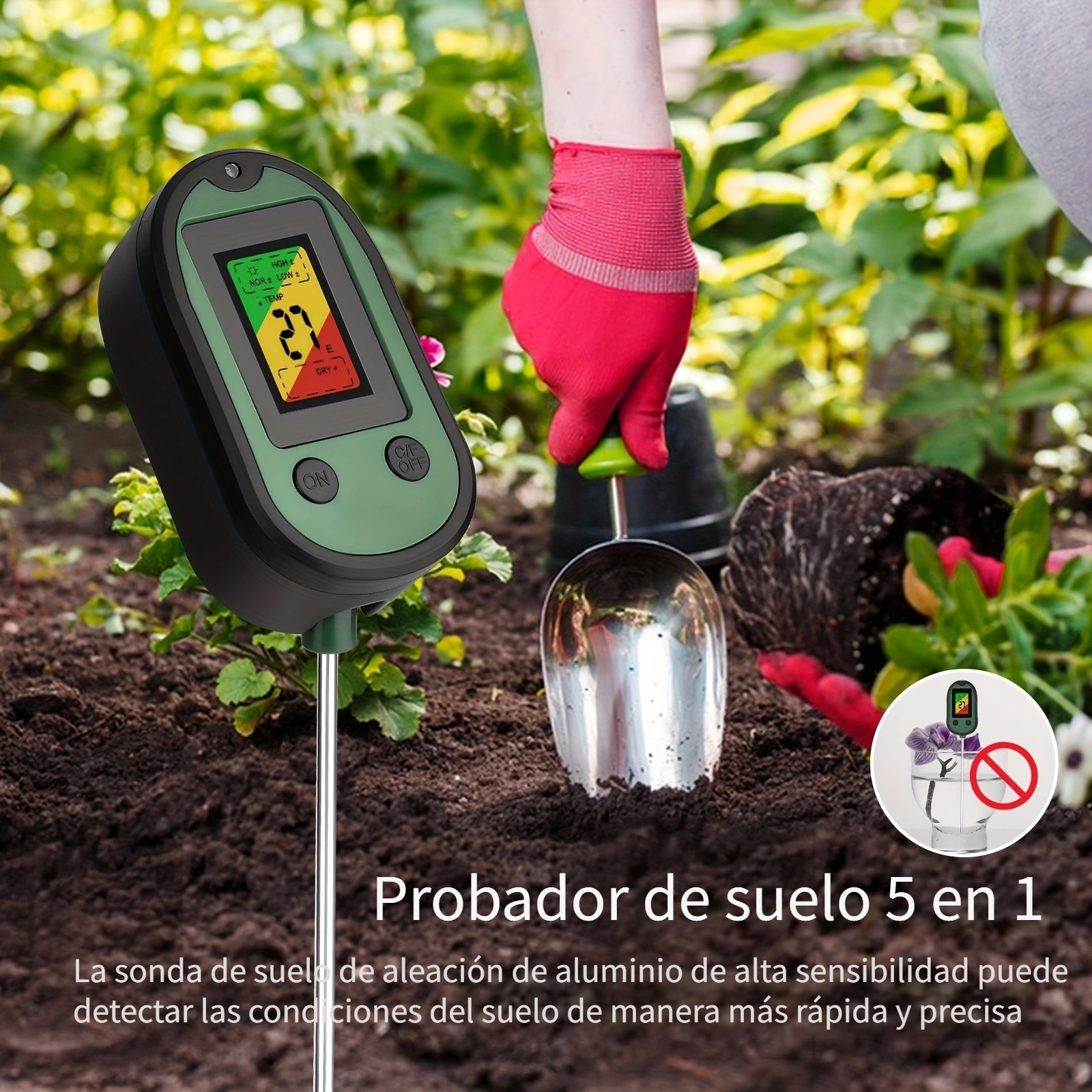 1pc Detector De Humedad Del Suelo Adecuado Para Jardinería - Temu Mexico