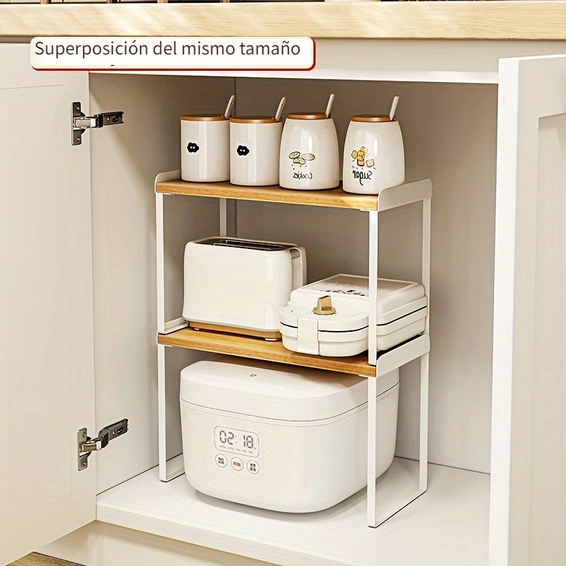  YRHH Estante de armario de cocina, estante de almacenamiento  extensible independiente, estante de almacenamiento para gabinetes de  cocina, encimeras, despensa : Hogar y Cocina