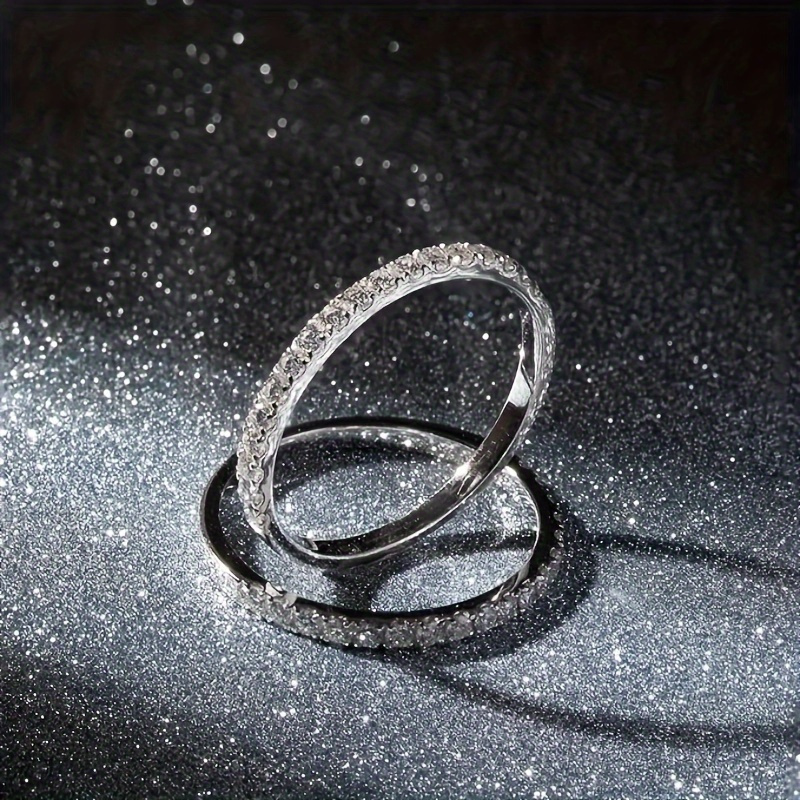 

925 Silver Round Cut Moissanite Ring, Birthday Gift, Memorial Gift, Minimalist Elegant Stackable Anniversary Ring For Girls