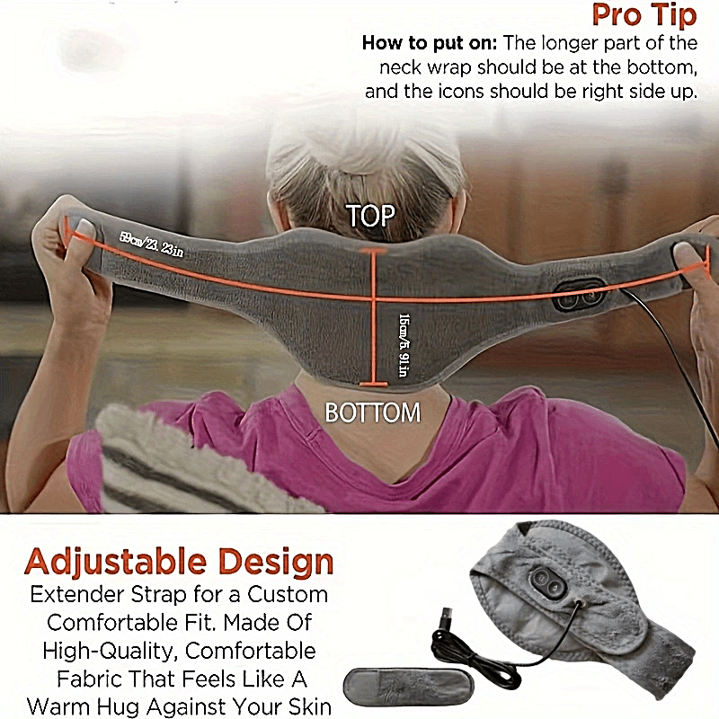 1Pc Heating Physiotherapy Neck Massager Intelligent Heating Neck Protector  Vibration Massage Neck Brace Gift For Men And Women