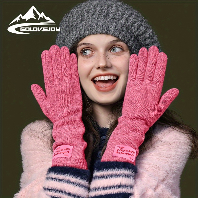 Wool Knit Gloves - Temu