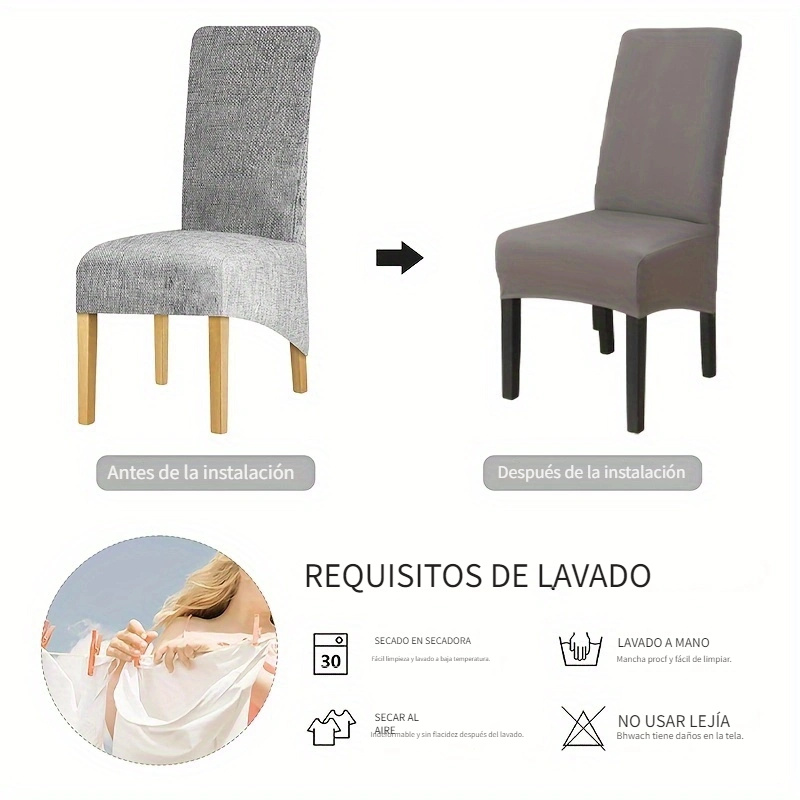 Fundas elásticas para sillas de terciopelo spandex, fundas para sillas de  comedor, fundas elásticas lavables, protectores de silla comedor -   México