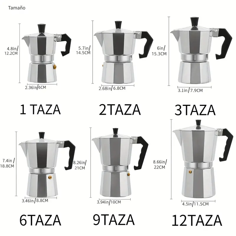 1pc Estufa Clásica Espresso Y Cafetera 1 Taza / 2 Tazas / 3 - Temu