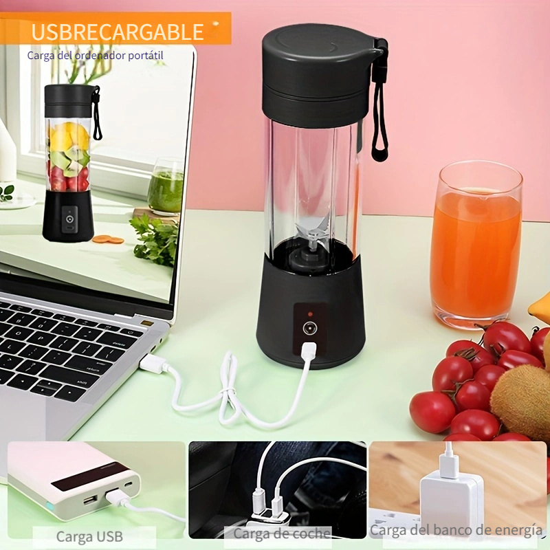 Licuadora portátil, batidora personal de frutas recargable con USB, mini  licuadora para batidos