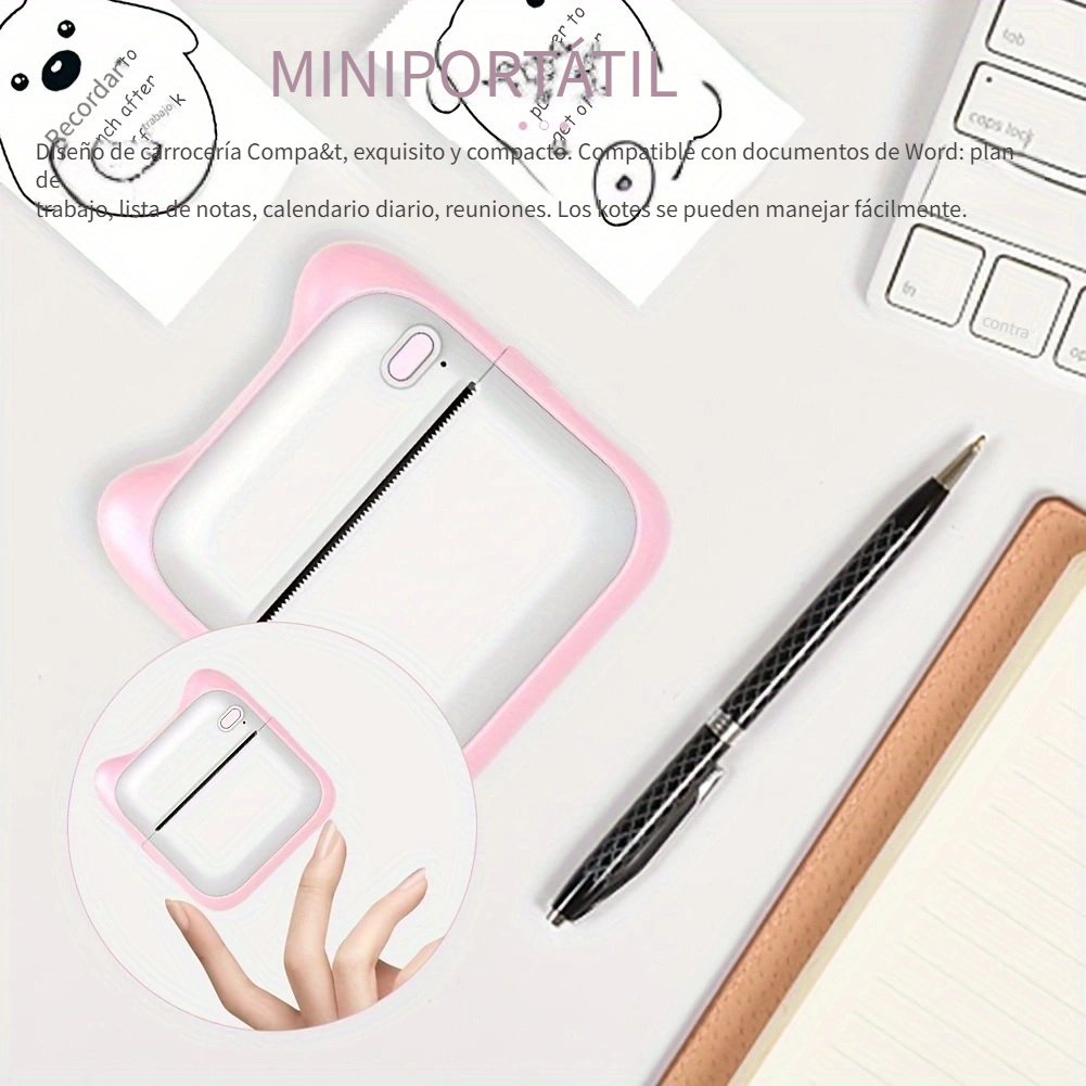 Mini Impresora Fotográfica Iphone/android, Impresora Fotográfica Térmica  Portátil 1000mah Regalo, Notas Estudio, Trabajo, Foto Niños, Notas, Compra  En Temu Empieza Ahorrar