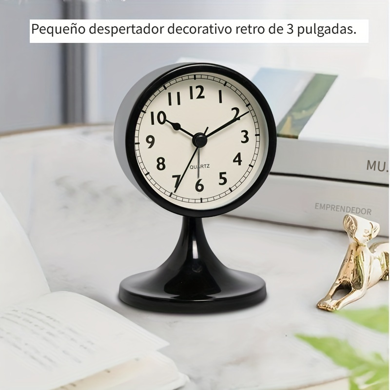 Reloj Mesa Vintage Metal Nórdico Silencioso, Diseño Minimalista Dormitorio  Estudiantes, Esfera 3 Pulgadas - Batería No Incluida - Hogar Cocina - Temu  Chile