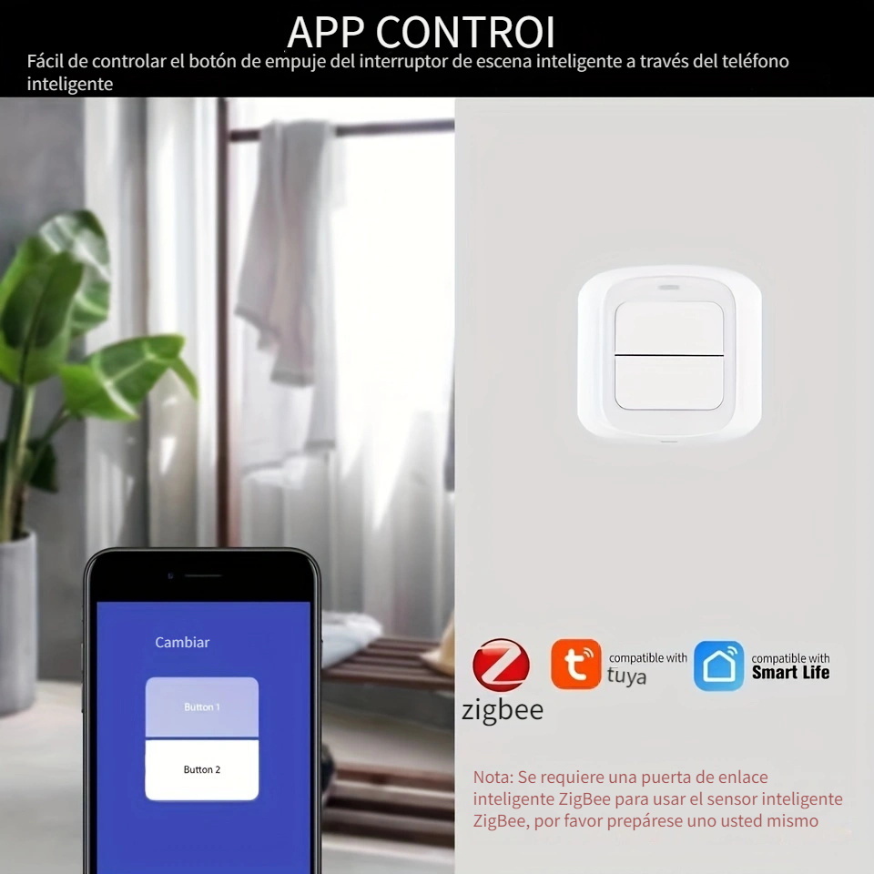 Aplicación de teléfono móvil de Control remoto inalámbrico con disyuntor  inteligente Tuya Wifi