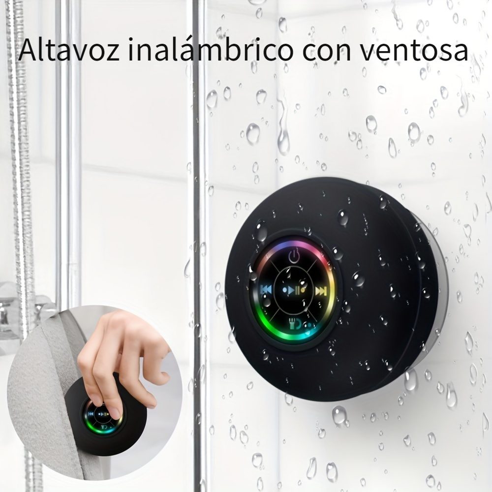 Altavoz de ducha, altavoz Bluetooth impermeable IPX7, radio de ducha con  ventosa, micrófono integrado, ideas de regalo para niños adolescentes para