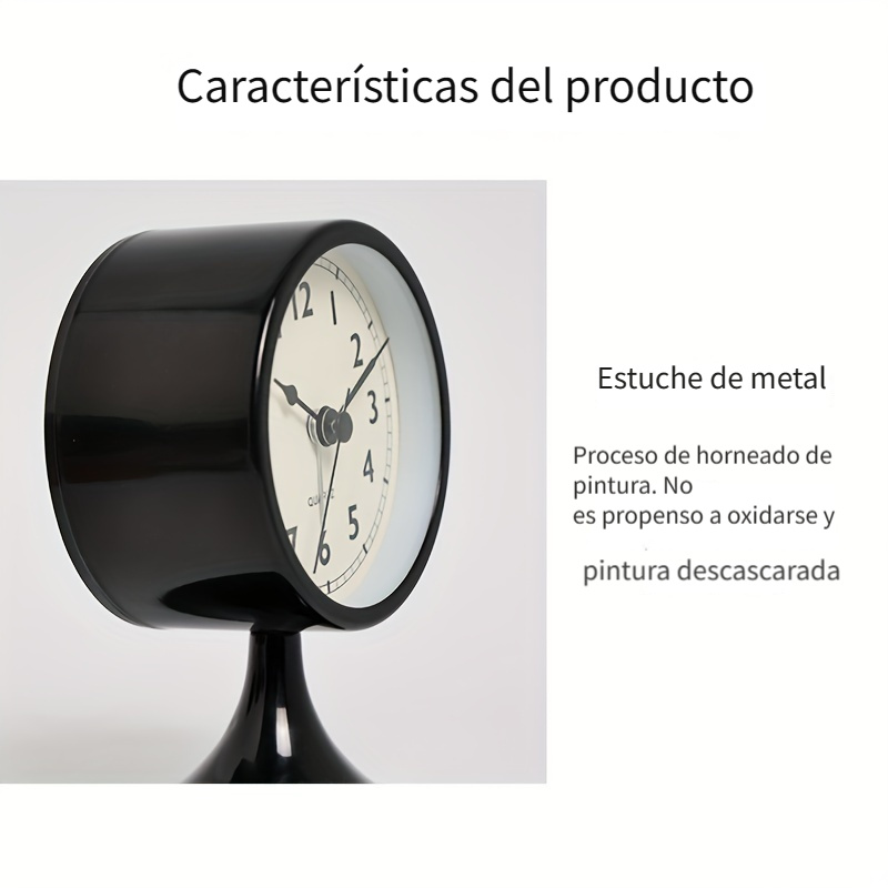 Reloj Mesa Vintage Metal Nórdico Silencioso, Diseño Minimalista Dormitorio  Estudiantes, Esfera 3 Pulgadas - Batería No Incluida - Hogar Cocina - Temu  Chile