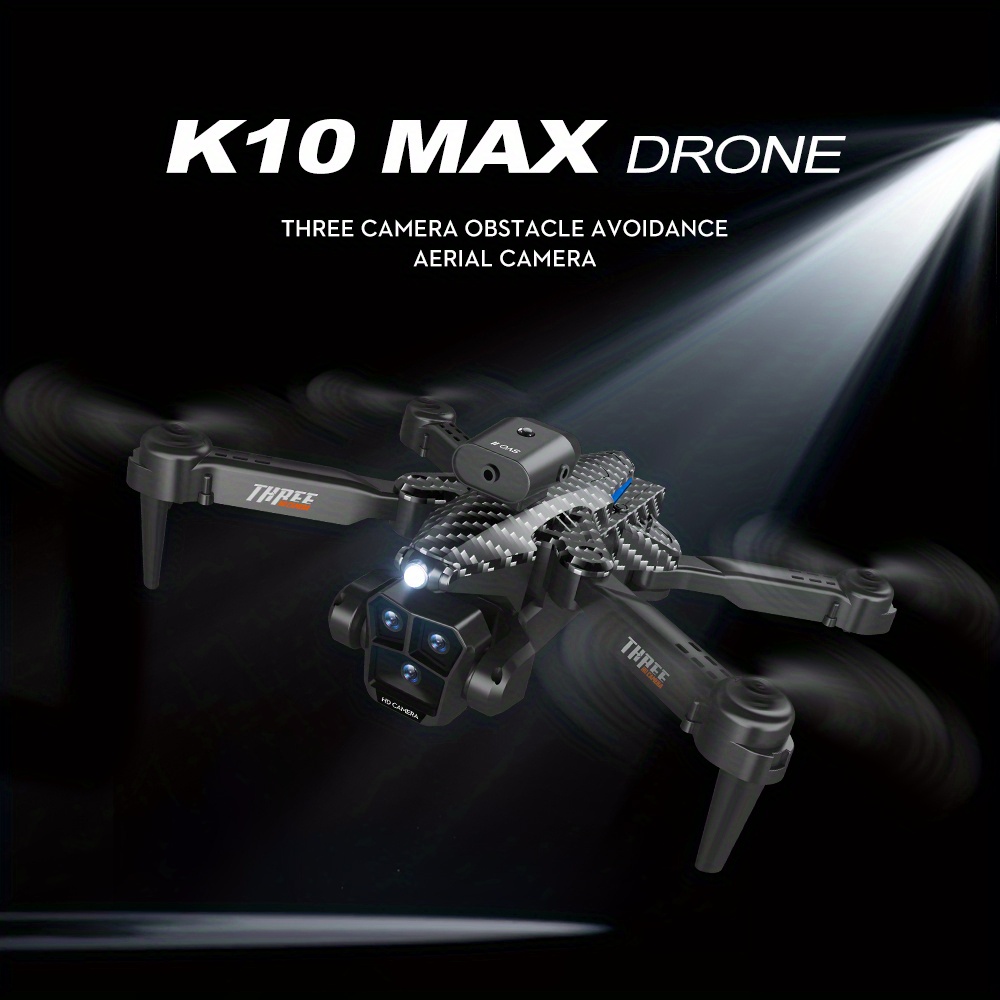 K10 MAX Carbon Fiber/Silvery/Black Optical Flow HD Three-camera Mini Remote  Control Drone 1 Battery ESC Camera 360° Intelligent Obstacle Avoidance