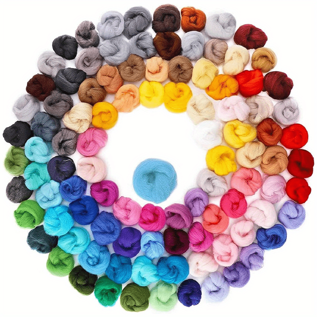 Multicolor Felting Wool Fiber Soft Wool Roving For - Temu
