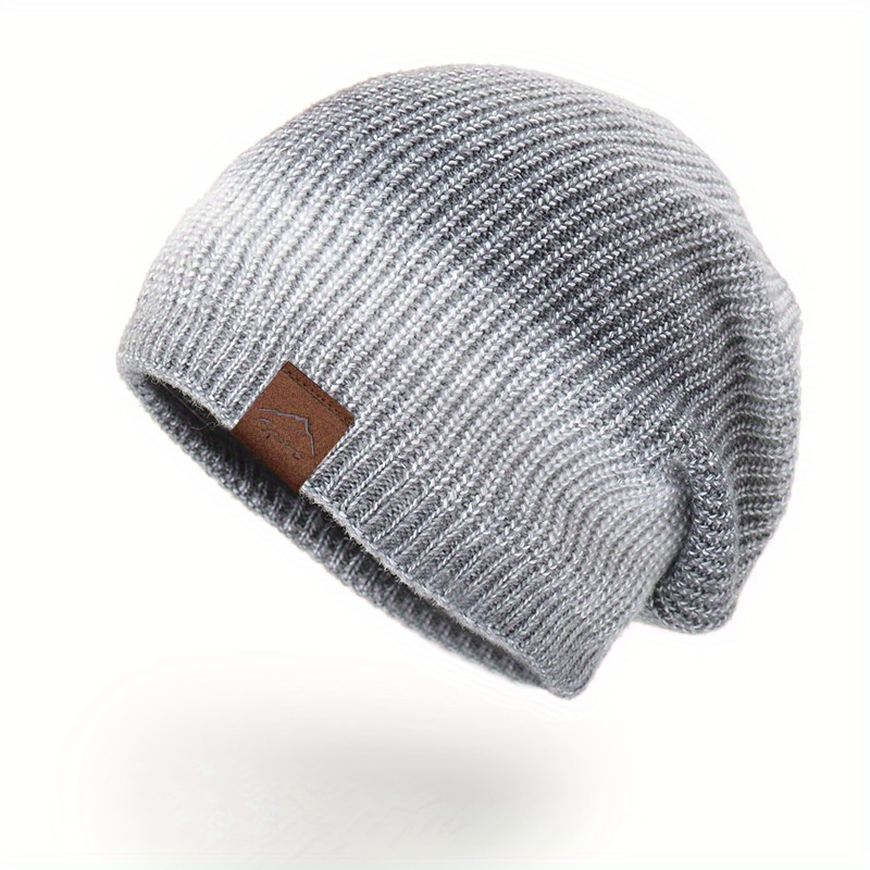 For Fashionable Knit Ombre Color Hat Women Warm Temu - Winter