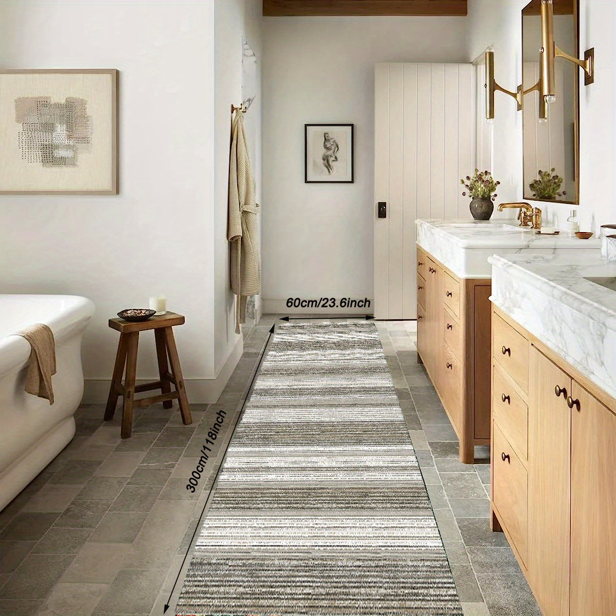 Anti Slip Kitchen Carpet for Floor Large Long Stripe Hallway Mat Thin  Doormat Bath Rugs Living