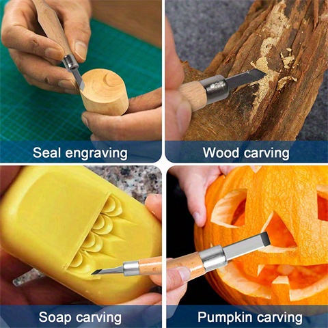 Juego de cinceles para tallar madera, 12 piezas, SK7, acero al carbono,  herramientas para tallar madera, juego de herramientas para carpintería con