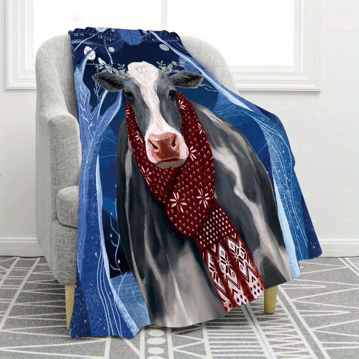 1 Stück Kuh Personalisierte Tiermuster Plüschdecke Weiche - Temu Austria