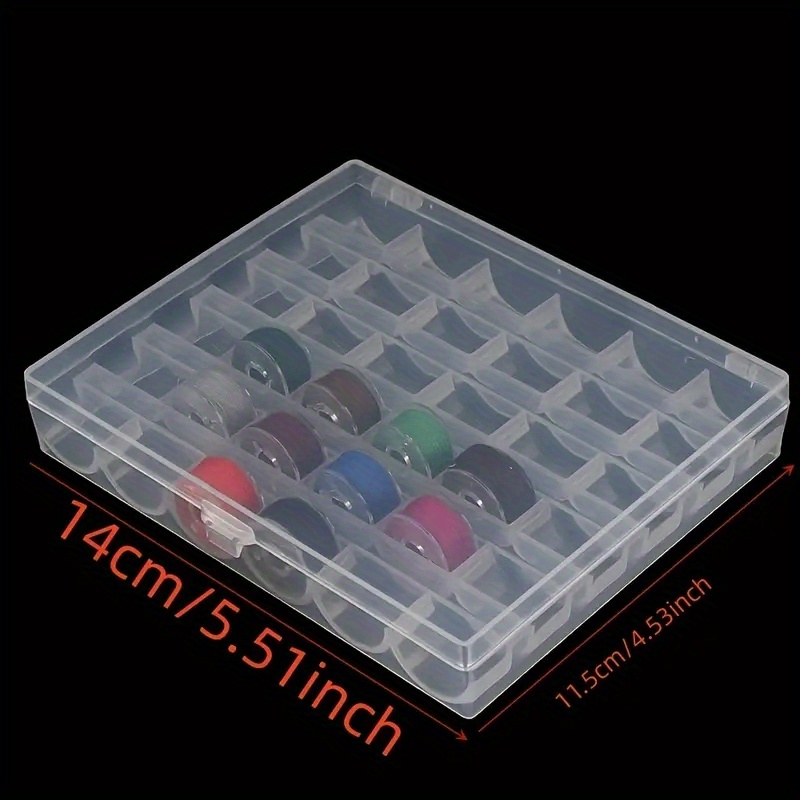 Plastic Bobbin Box Machine Bobbin Organizer Case Transparent Temu
