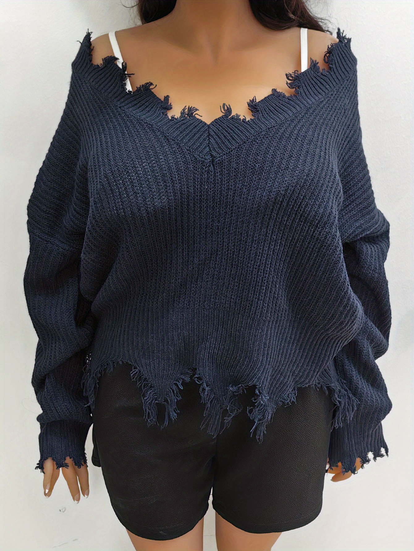 Frayed trim hotsell drop sweater