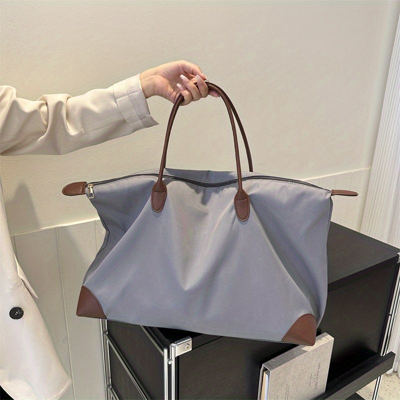Large Capacity Nylon Tote Bag, Solid Color Simple Shoulder Bag, Women's  Casual Handbag & Shopping Bag - Temu Germany