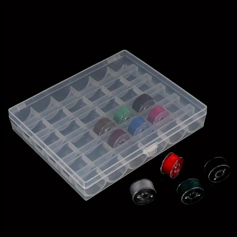 Plastic Bobbin Box Machine Bobbin Organizer Case Transparent Temu