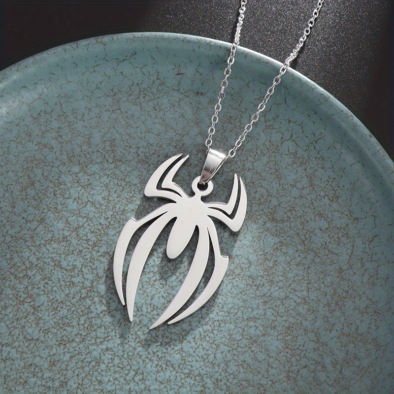 1pc Men's Trendy Fashion Unique Style Design Spider Pendant Necklace,  Street Party Hip-hop Rock Party Gift