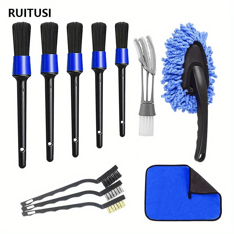 Car Cleaning Tool Kit Car Detailing Brush Set Power Scrub - Temu