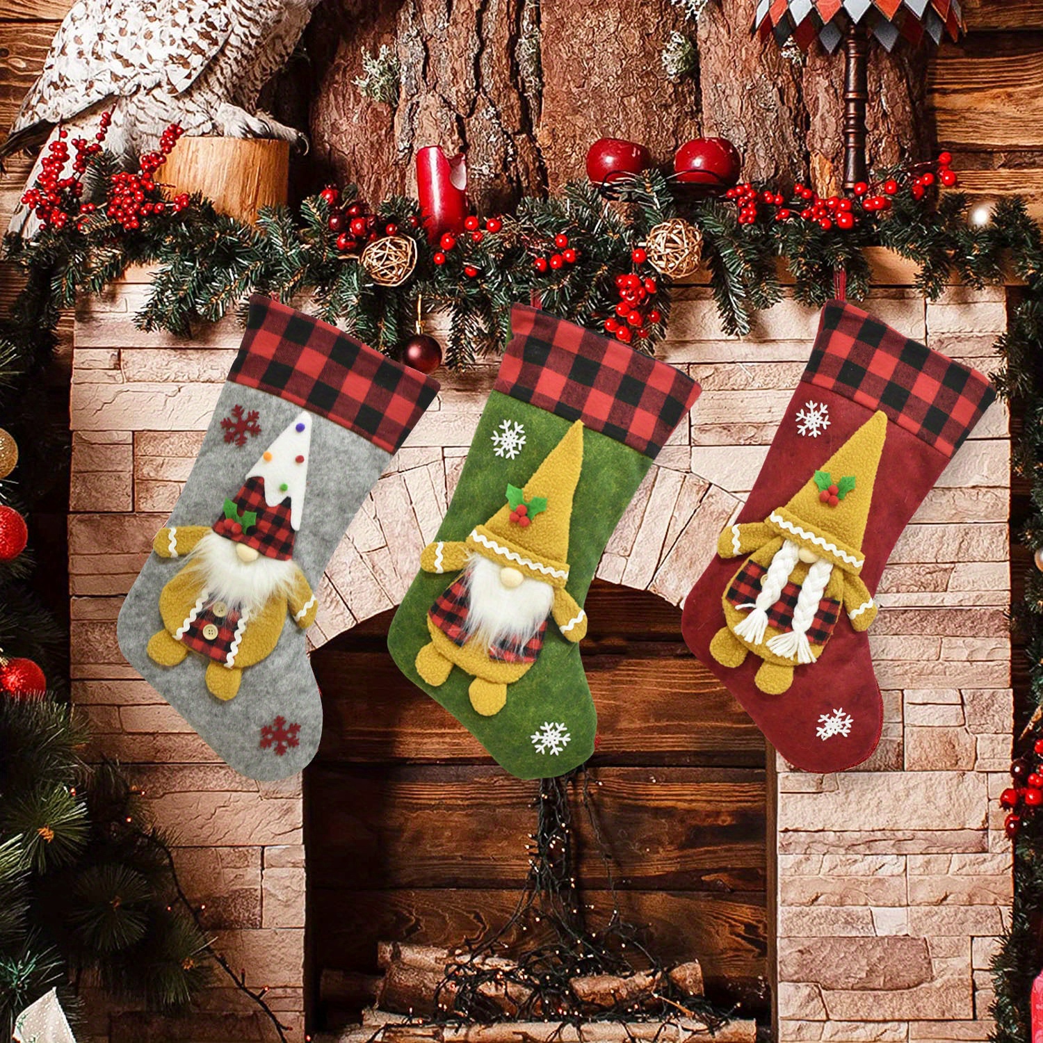 Christmas Decorations, Gnome Christmas Stocking