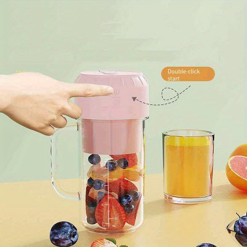 Electric Juicer Cup With Handle And Straws Portable Electric Blender  Pressure Juicer Milk Juice Milk Shake Smoothie Food Processor Usb Charger  Kitchen Stuff Kitchen Accessories Juicer Accessories Back To School Supplies  