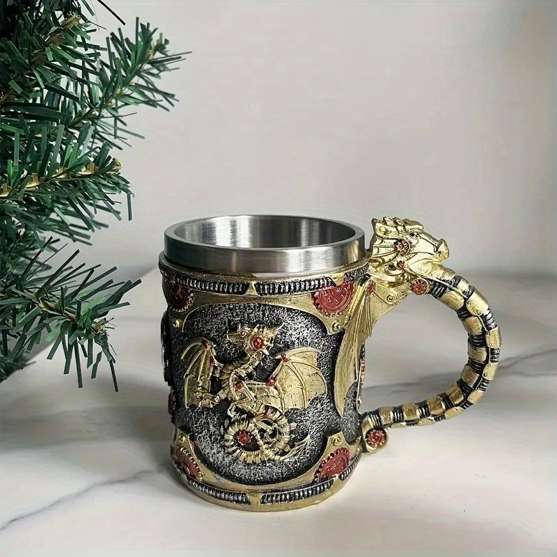 1pc, Dragon Coffee Mug, 600ml/20oz Stainless Steel Coffee Cups, Creative  Cool Water Cups, Summer Winter Drinkware, Home Kitchen Items, Birthday Gifts